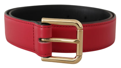 Ceinture en cuir rouge Dolce &amp; gabbana avec boucle dorée