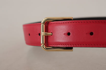 Ceinture en cuir rouge Dolce &amp; gabbana avec boucle dorée