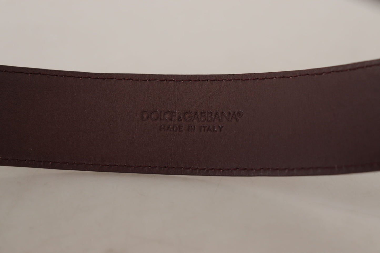 Ceinture en cuir marron Dolce &amp; gabbana avec boucle gravée