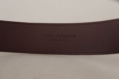 Ceinture en cuir marron Dolce &amp; gabbana avec boucle gravée