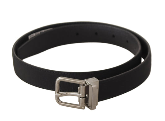 Ceinture en toile et cuir noir Dolce &amp; Gabbana