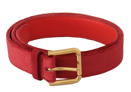 Ceinture de créateur en daim rouge Dolce &amp; Gabbana