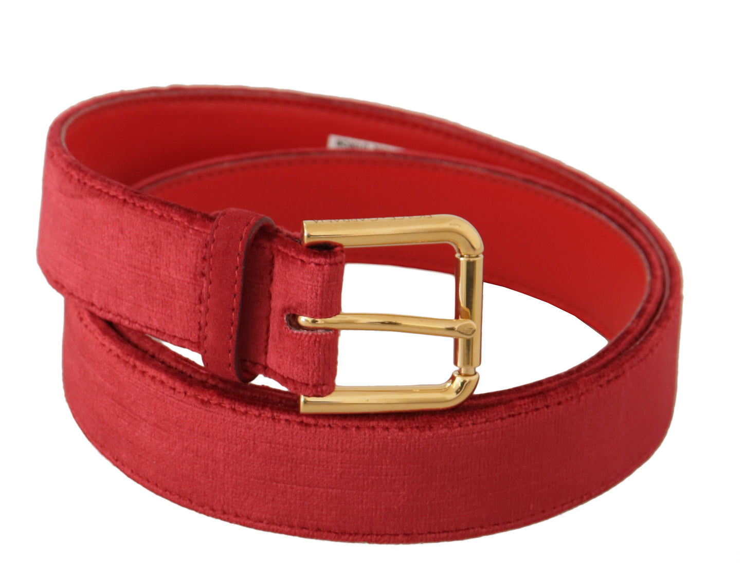 Ceinture de créateur en daim rouge Dolce &amp; Gabbana