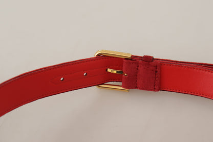 Ceinture de créateur en daim rouge Dolce &amp; Gabbana