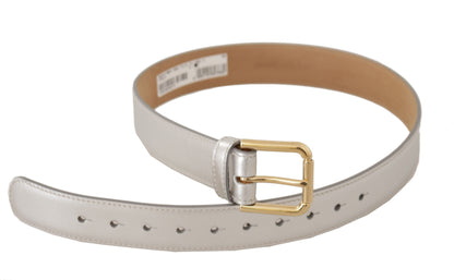 Ceinture en cuir argenté gravé Dolce &amp; Gabbana