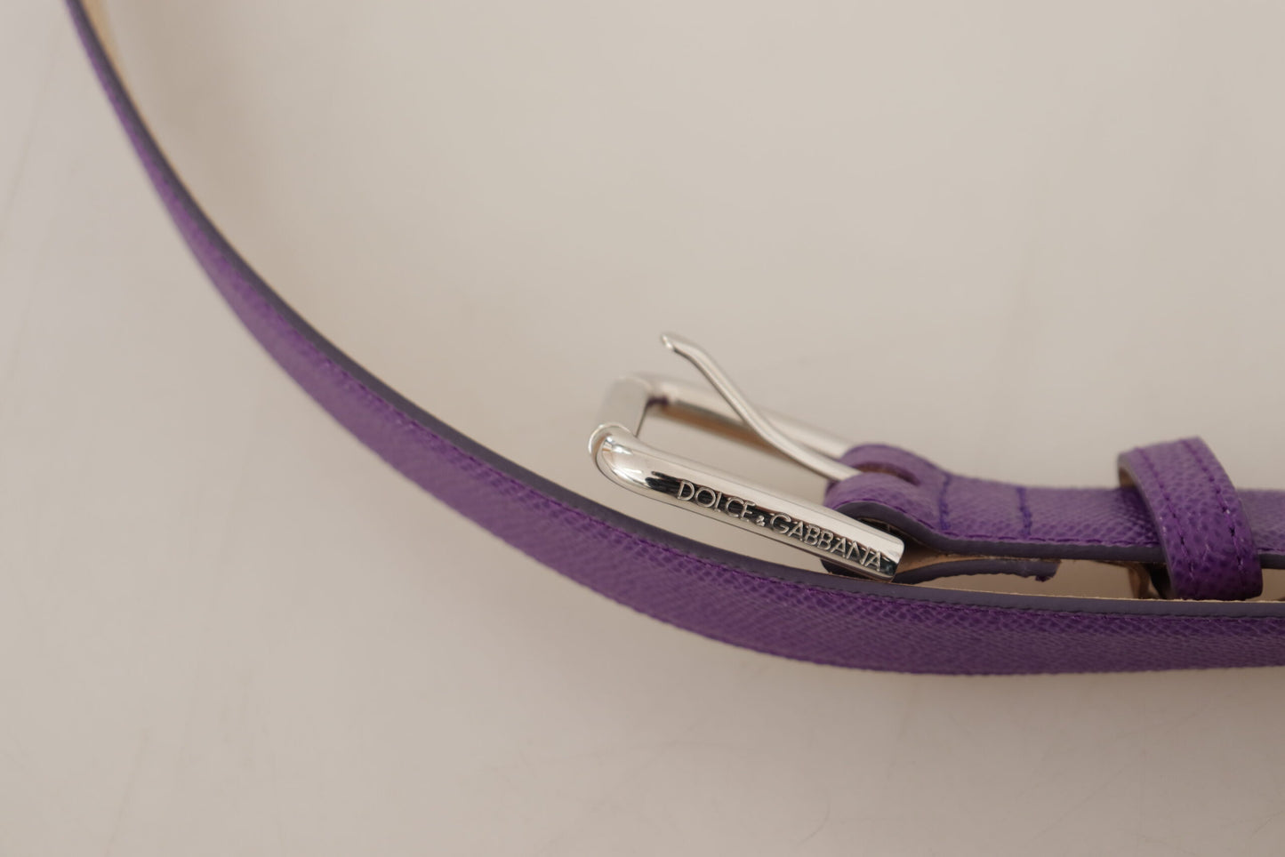 Ceinture en cuir violet Dolce &amp; gabbana avec boucle logo