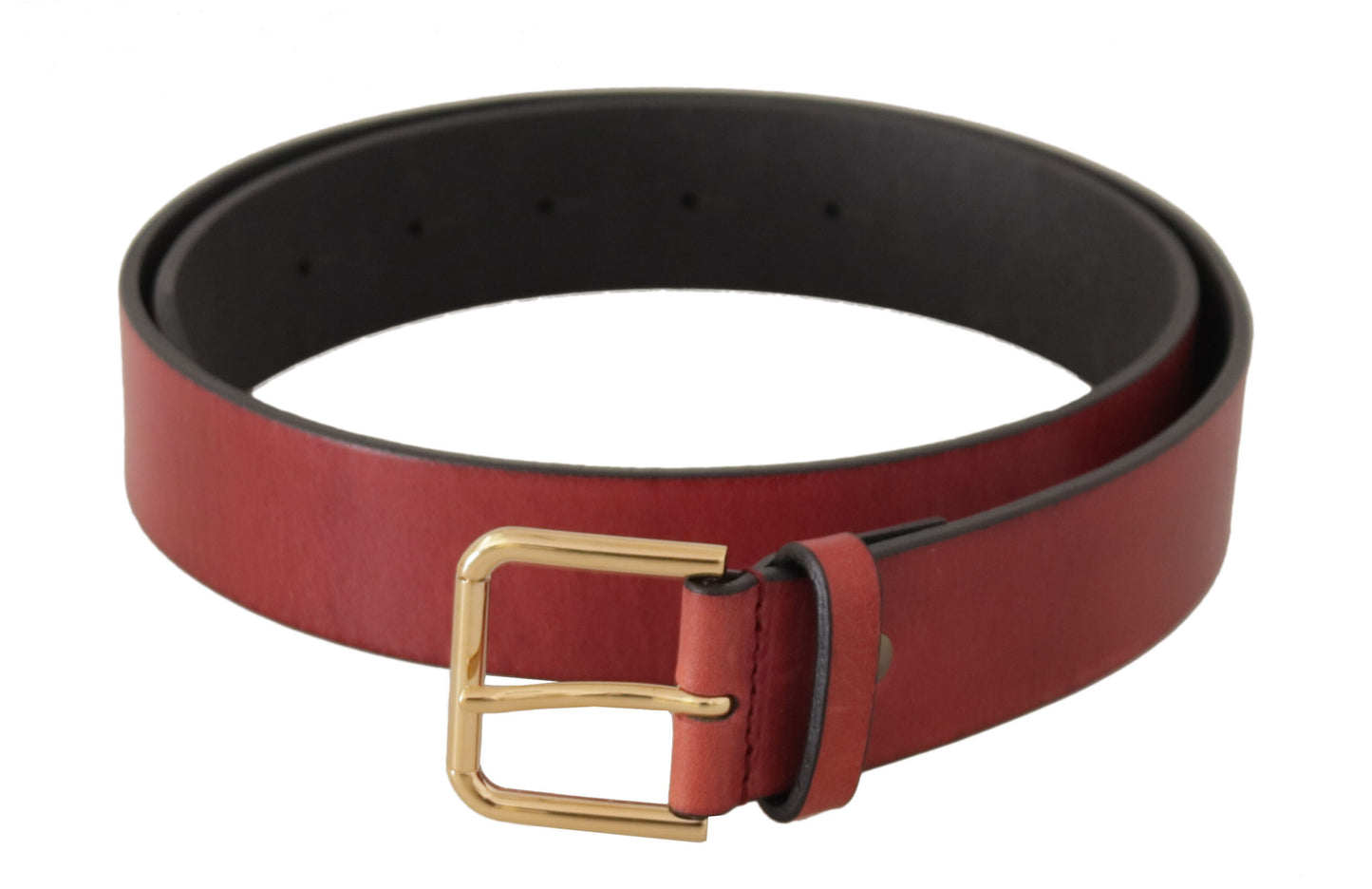 Ceinture en cuir rouge Dolce &amp; gabbana avec boucle gravée