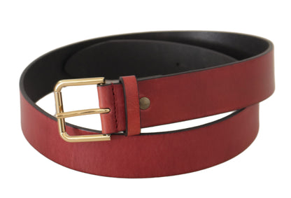 Ceinture en cuir rouge Dolce &amp; gabbana avec boucle gravée