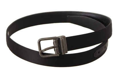 Ceinture en cuir noir Dolce &amp; gabbana avec boucle en métal