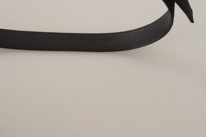 Ceinture en cuir noir Dolce &amp; gabbana avec boucle en métal