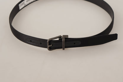 Ceinture en cuir noir Dolce &amp; gabbana avec boucle en métal