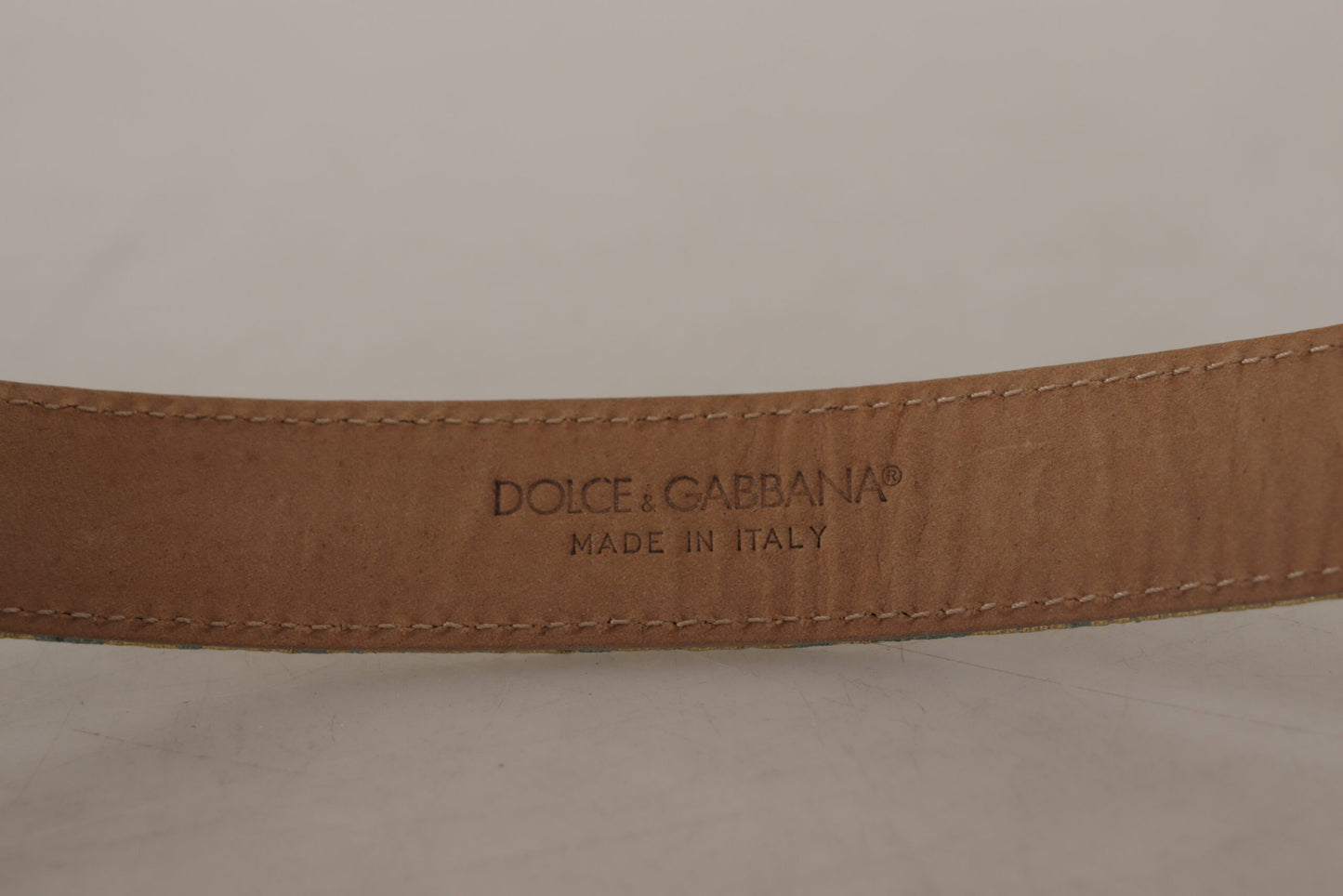 Ceinture en cuir bleu clair Dolce &amp; gabbana avec boucle dorée