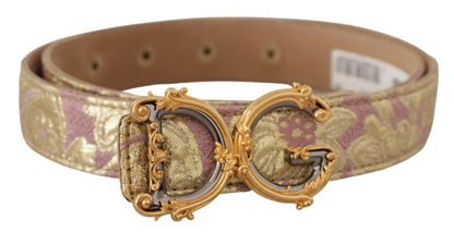 Ceinture en cuir doré et rose Dolce &amp; gabbana