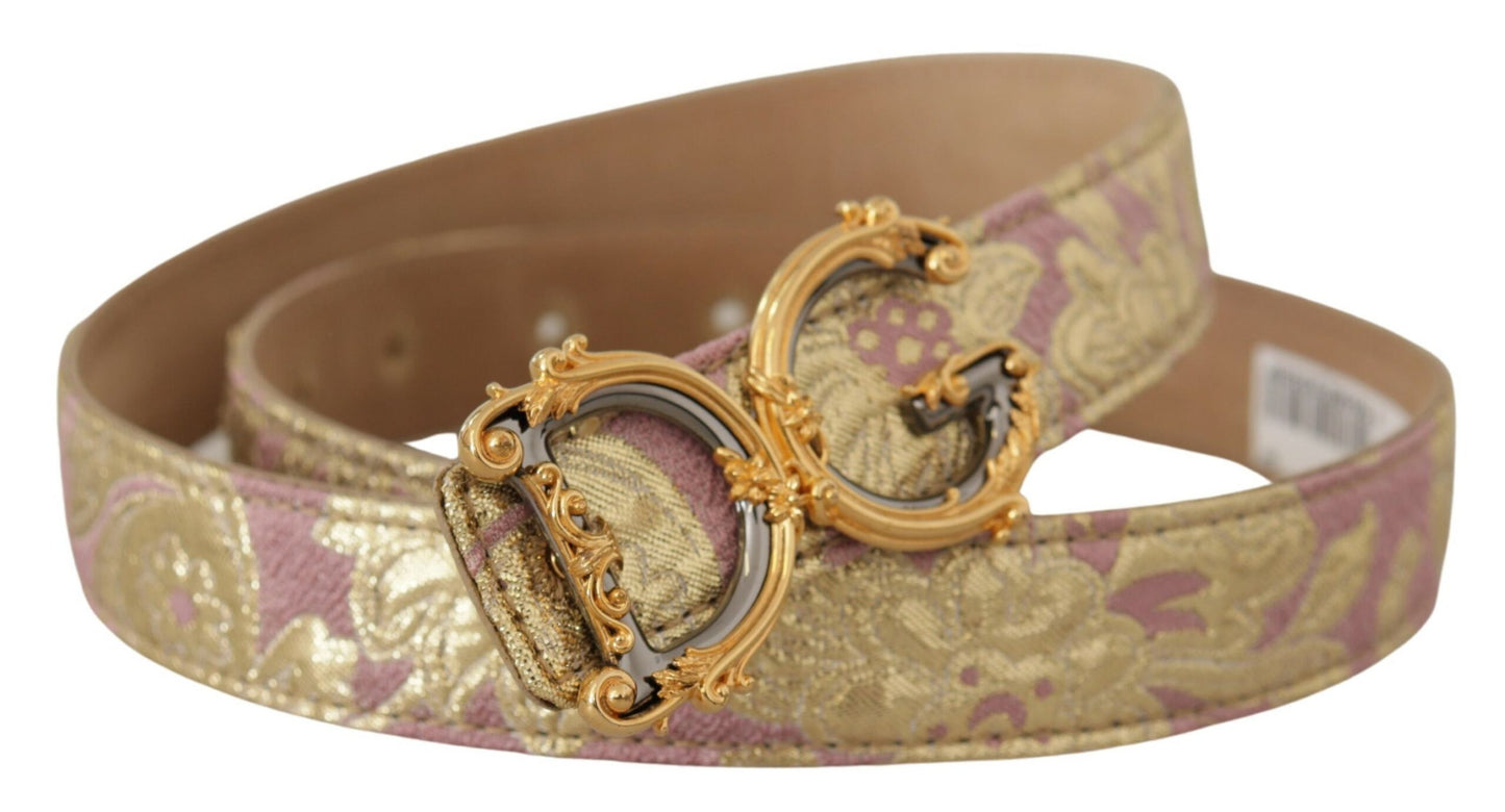 Ceinture en cuir doré et rose Dolce &amp; gabbana