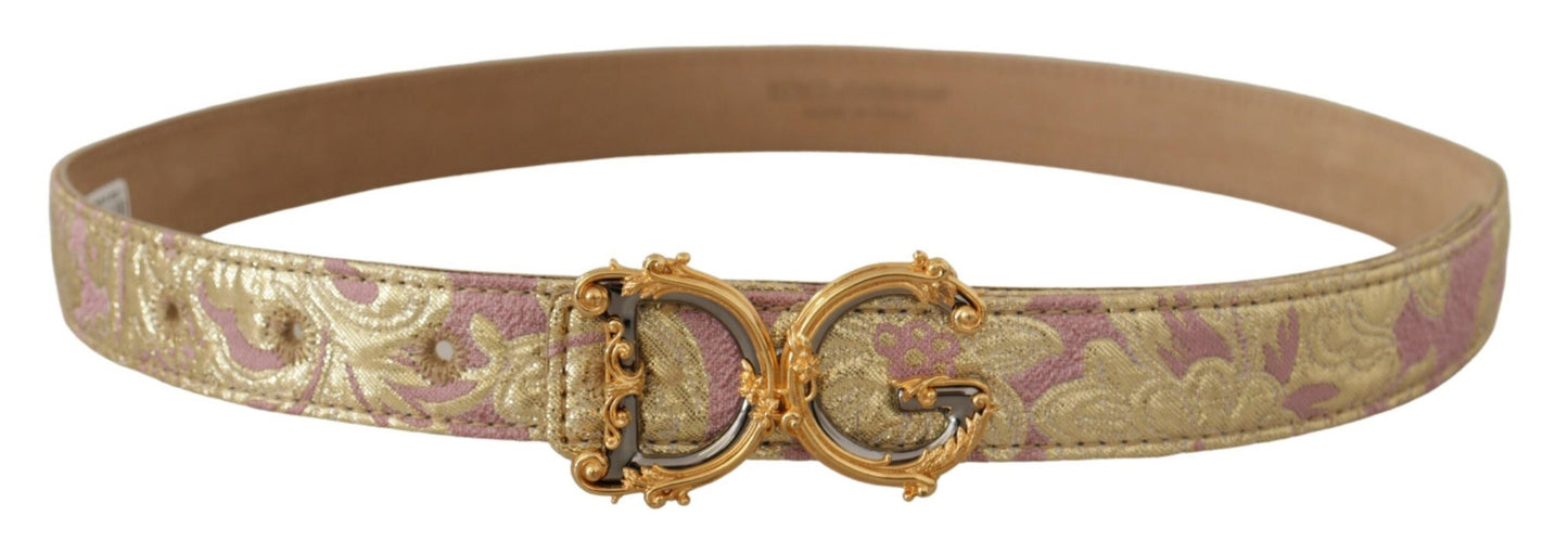 Ceinture en cuir doré et rose Dolce &amp; gabbana