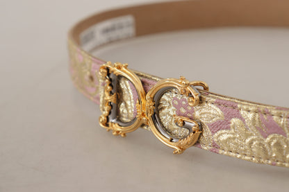 Ceinture en cuir doré et rose Dolce &amp; gabbana