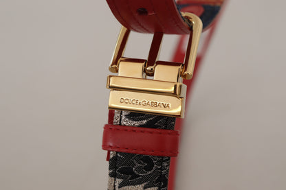 Ceinture en cuir multicolore Dolce &amp; gabbana avec boucle gravée