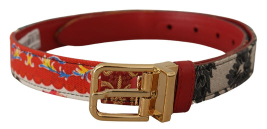 Ceinture en cuir multicolore Dolce &amp; gabbana avec boucle gravée