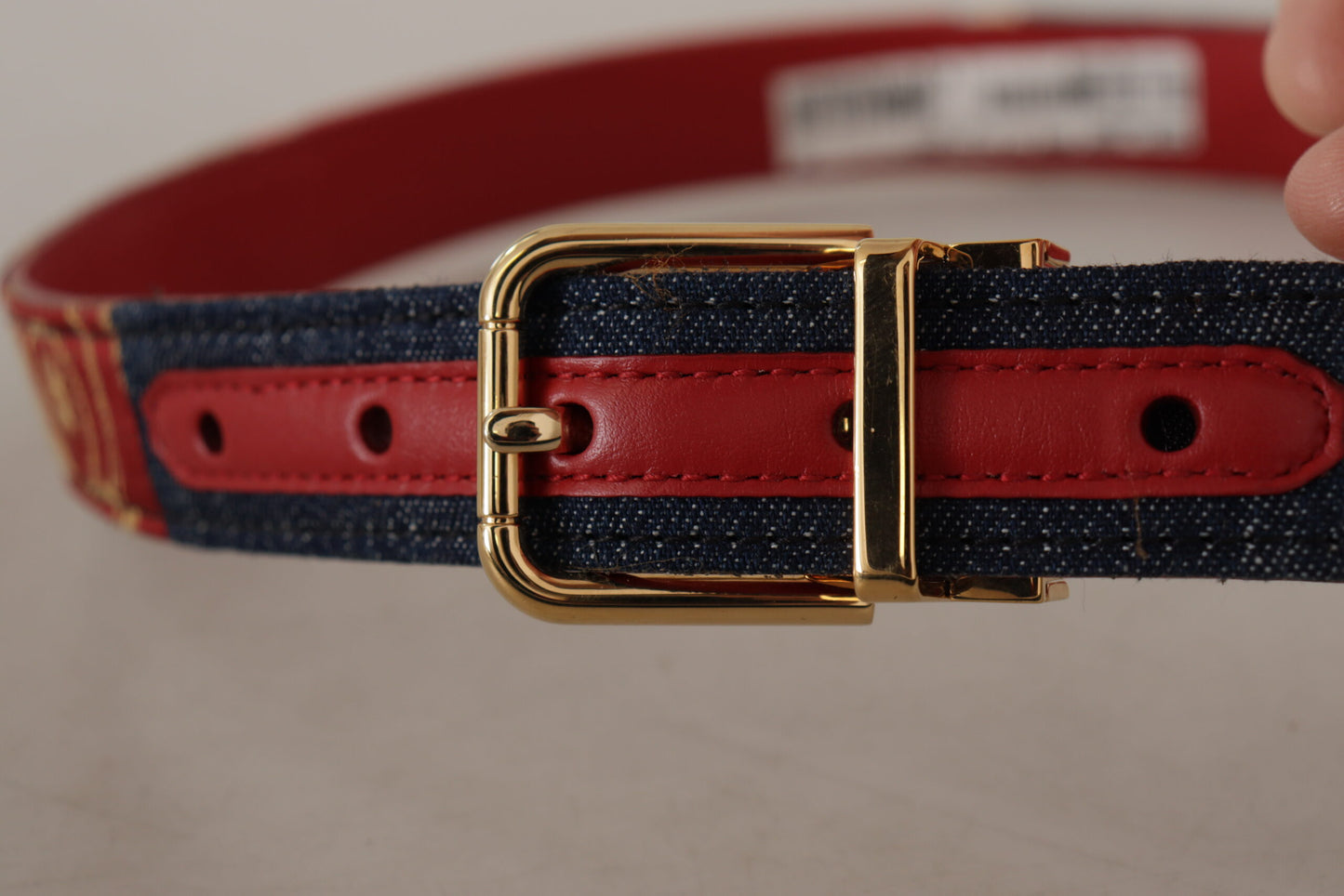 Ceinture en cuir multicolore Dolce &amp; gabbana avec boucle gravée