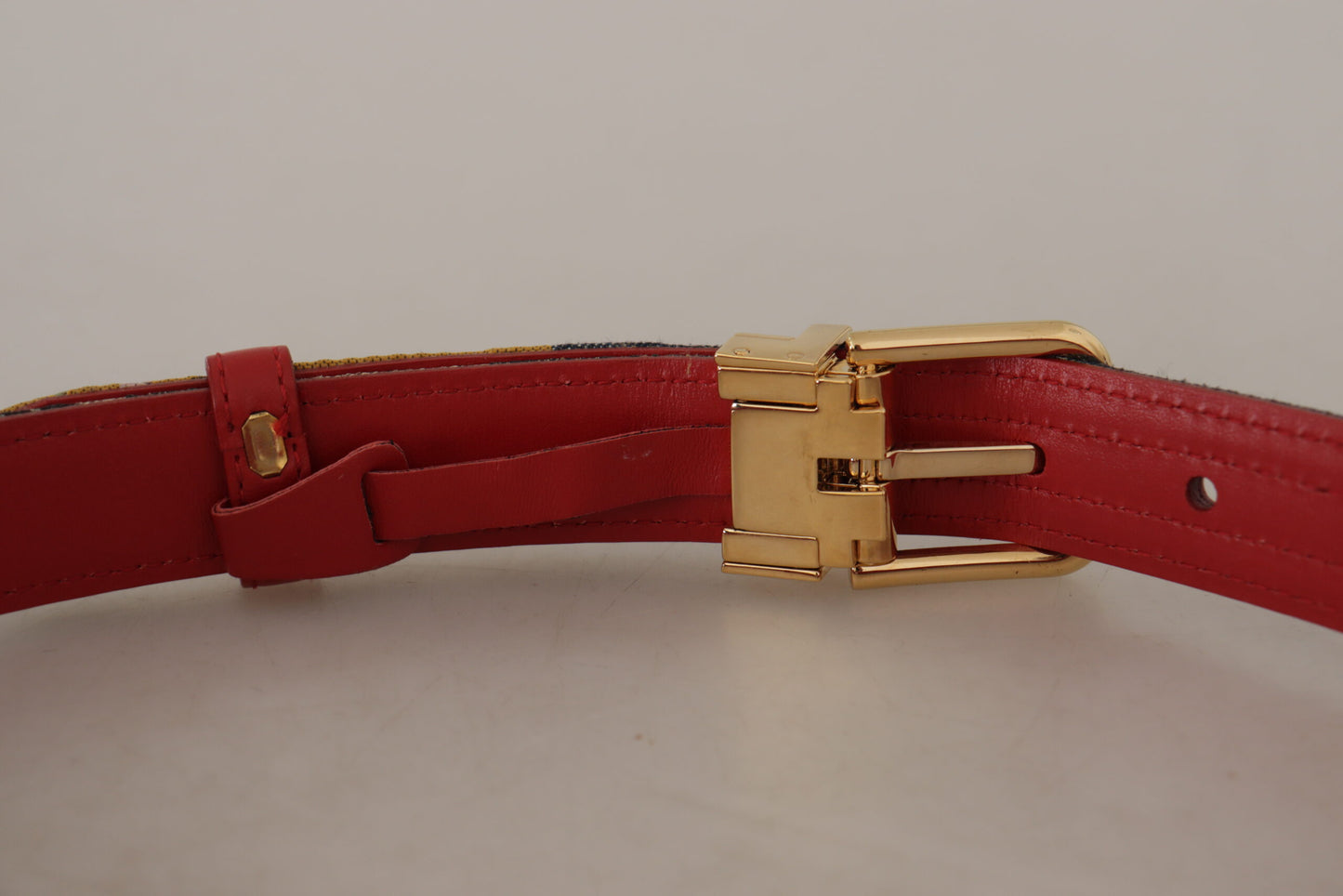 Ceinture en cuir multicolore Dolce &amp; gabbana avec boucle gravée