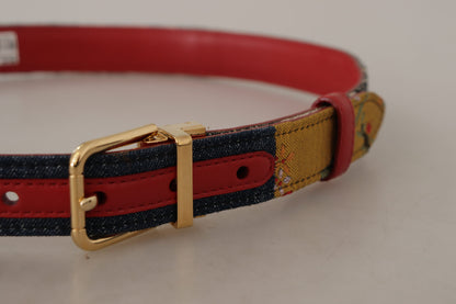 Ceinture en cuir multicolore Dolce &amp; gabbana avec boucle gravée