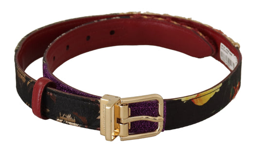 Ceinture en cuir et toile multicolore Dolce &amp; gabbana avec boucle gravée