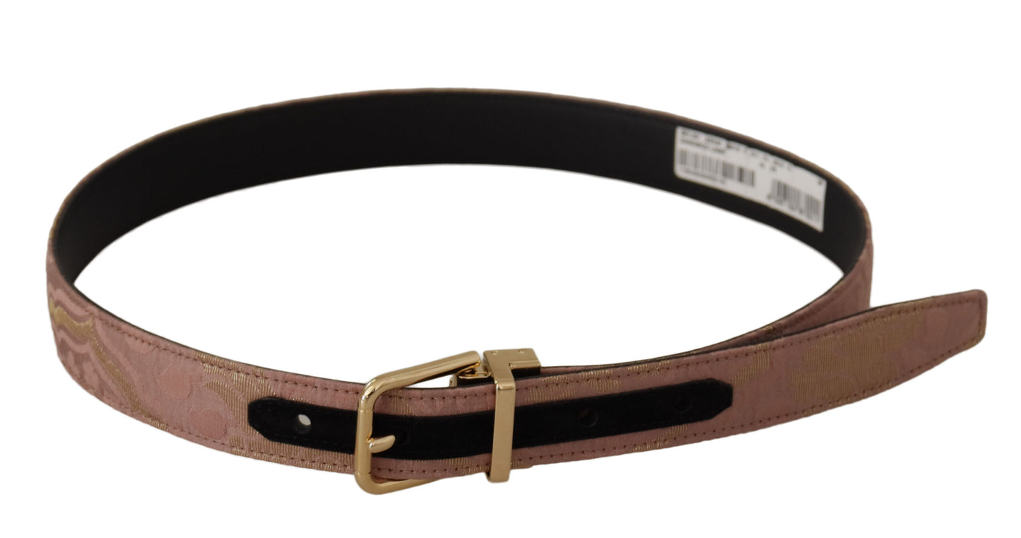 Ceinture en cuir rose Dolce &amp; Gabbana avec boucle logo