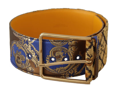 Ceinture en cuir bleu Dolce &amp; gabbana avec boucle en métal