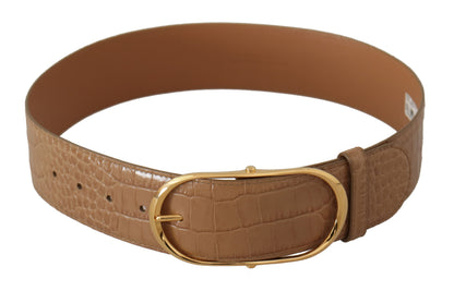 Ceinture en cuir beige Dolce &amp; gabbana avec boucle gravée