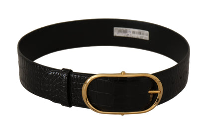 Ceinture à logo en cuir noir Dolce &amp; Gabbana