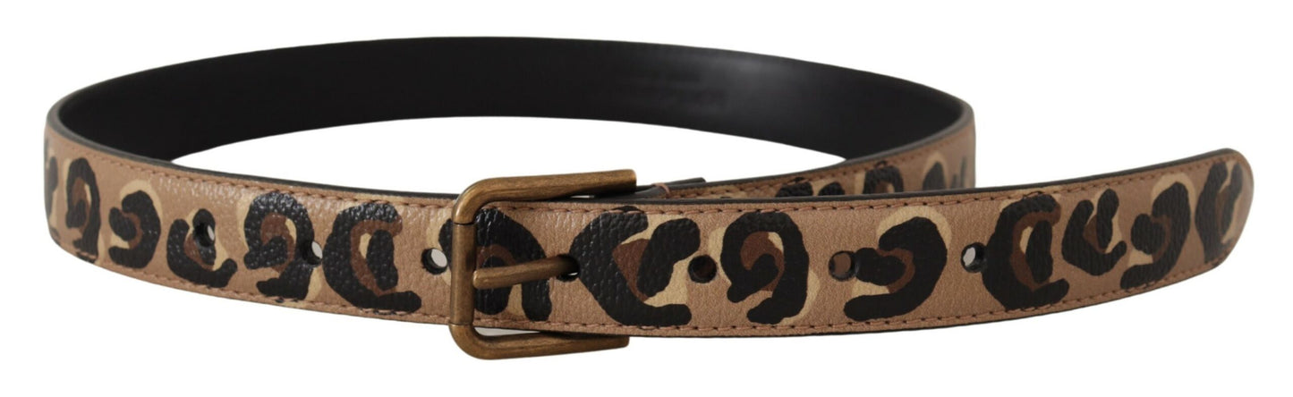 Ceinture à boucle gravée en cuir Dolce &amp; Gabbana