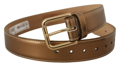 Ceinture en cuir bronze Dolce &amp; gabbana avec boucle logo