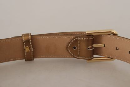 Ceinture en cuir bronze Dolce &amp; gabbana avec boucle logo