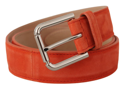 Dolce &amp; Gabbana - Ceinture en cuir suédé - Orange vif