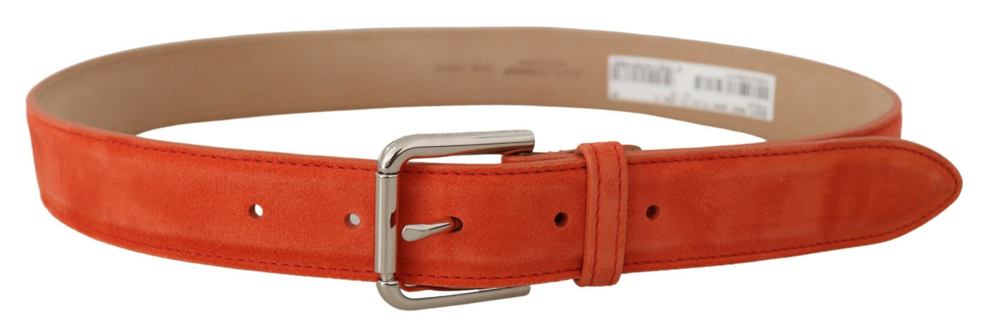 Dolce &amp; Gabbana - Ceinture en cuir suédé - Orange vif