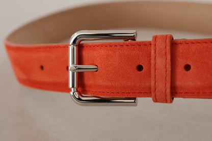 Dolce &amp; Gabbana - Ceinture en cuir suédé - Orange vif