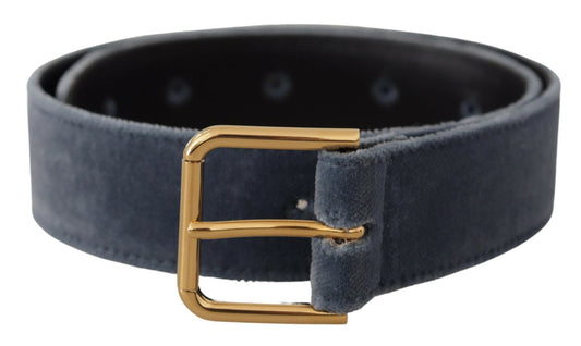 Ceinture de créateur en velours bleu marine Dolce &amp; Gabbana