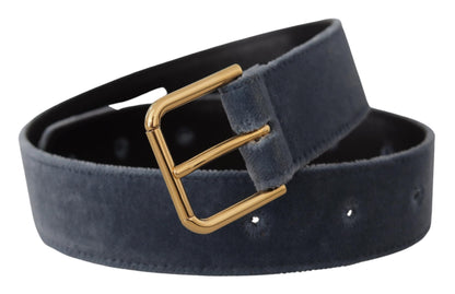 Ceinture de créateur en velours bleu marine Dolce &amp; Gabbana