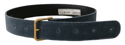 Ceinture de créateur en velours bleu marine Dolce &amp; Gabbana