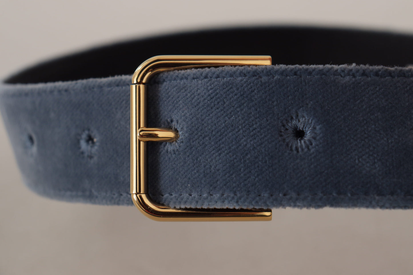 Ceinture de créateur en velours bleu marine Dolce &amp; Gabbana