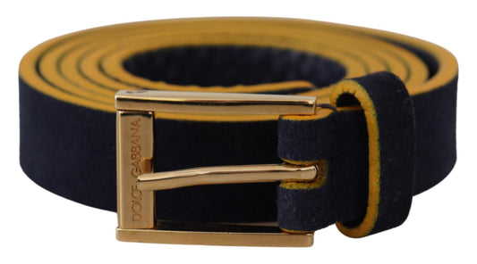 Ceinture à boucle avec logo en daim bleu Dolce &amp; gabbana