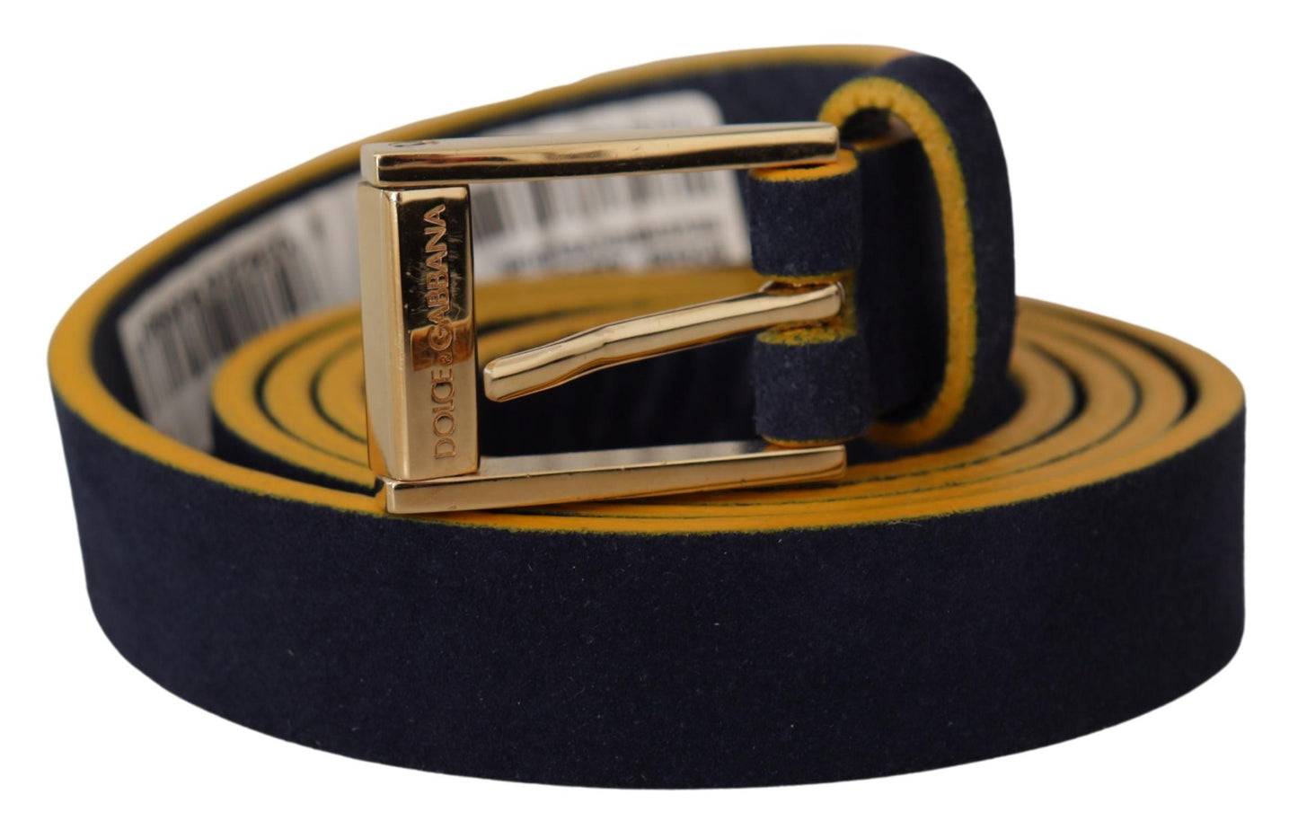 Ceinture à boucle avec logo en daim bleu Dolce &amp; gabbana