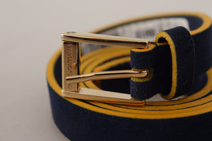 Ceinture à boucle avec logo en daim bleu Dolce &amp; gabbana