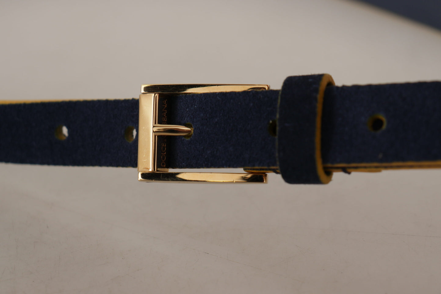 Ceinture à boucle avec logo en daim bleu Dolce &amp; gabbana