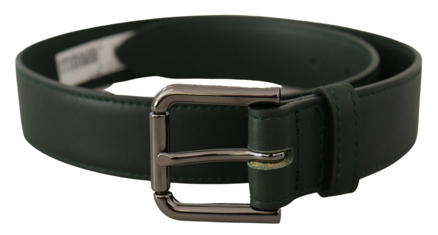 Ceinture en cuir vert foncé Dolce &amp; gabbana avec boucle logo