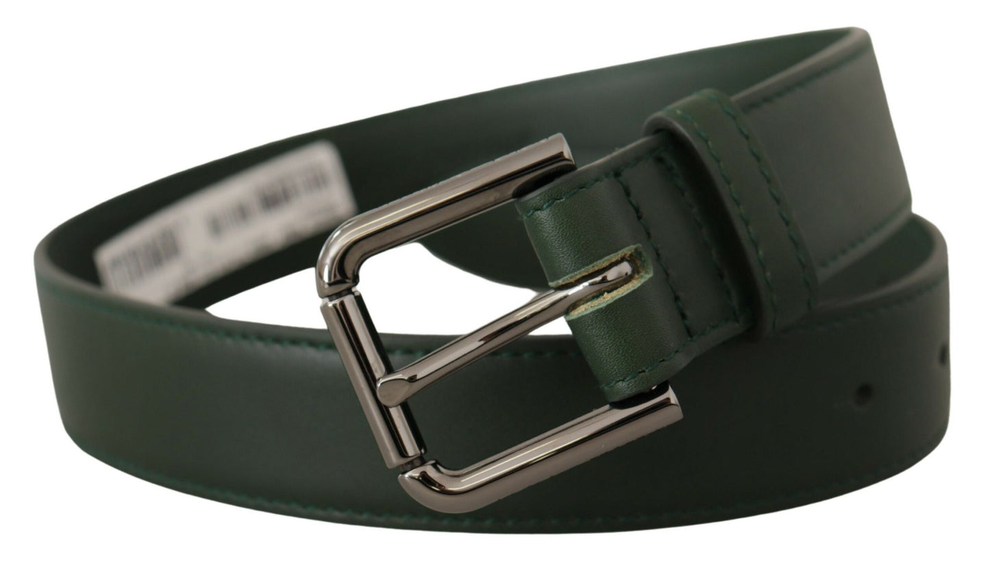 Ceinture en cuir vert foncé Dolce &amp; gabbana avec boucle logo