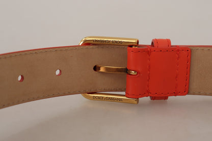 Ceinture en cuir orange Dolce &amp; gabbana avec étui pour écouteurs