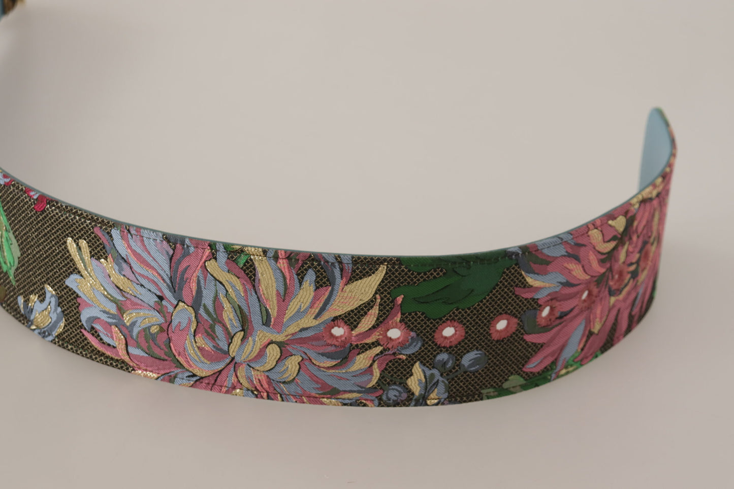 Dolce & Gabbana Multicolor Leather Logo Buckle Belt