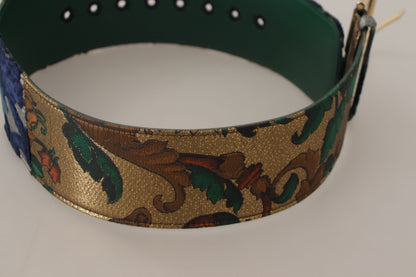 Ceinture en cuir vert Dolce &amp; gabbana avec boucle logo