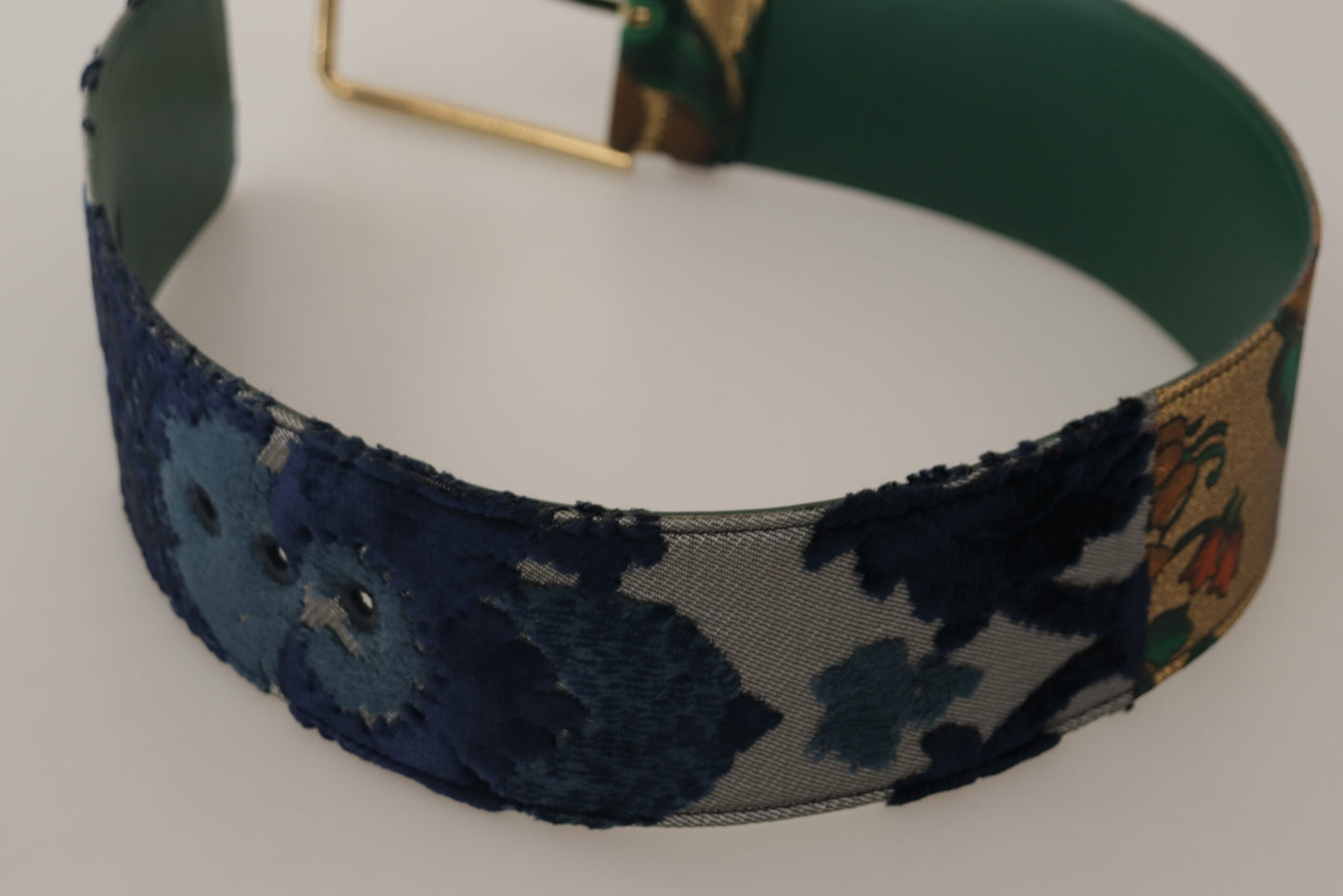 Ceinture en cuir vert Dolce &amp; gabbana avec boucle logo